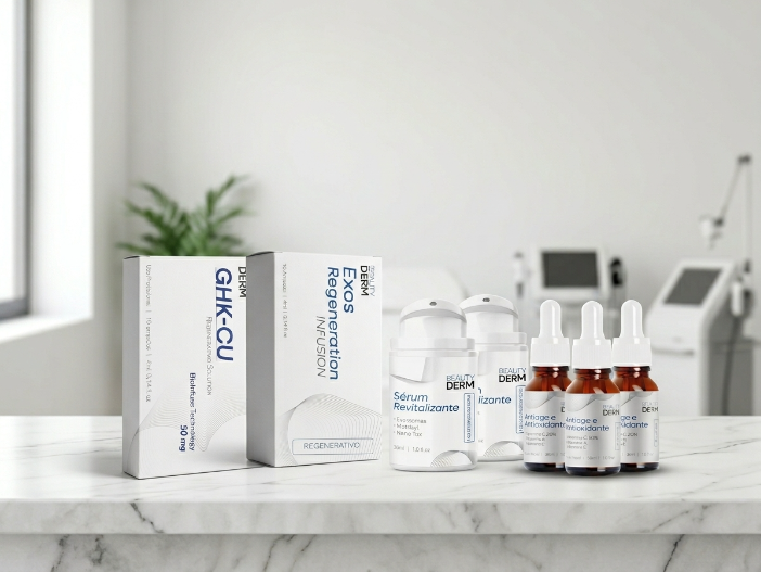 Linha de produtos Beauty Derm em ambiente clínico